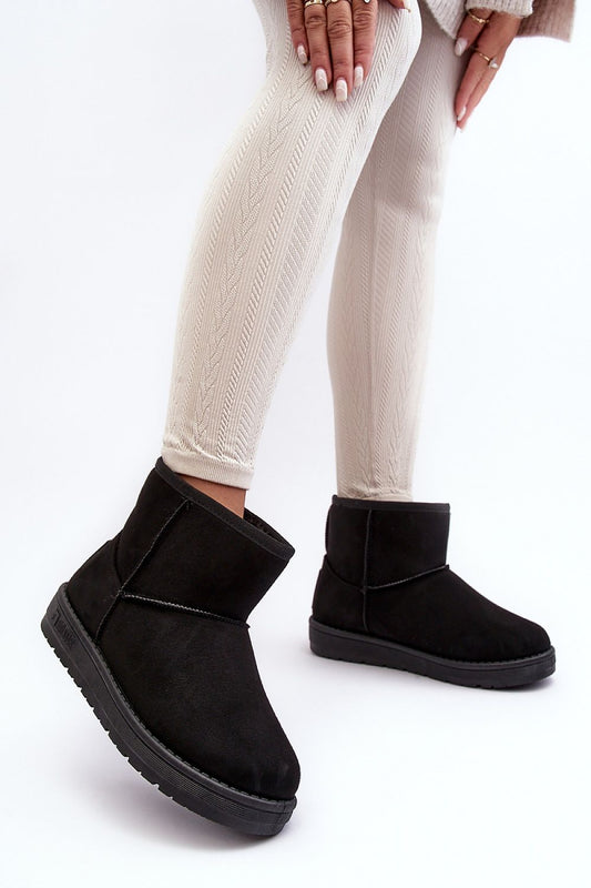 Elegant Luxury Eco-Suede Snow Boots with Fur Insulation by Step in Style, featuring a sleek rubber platform.