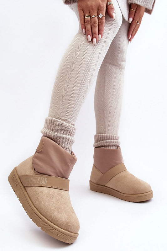 Elegant Big Star Women's snow boots featuring luxurious fur insulation and a stylish rubber platform, perfect for winter fashion.