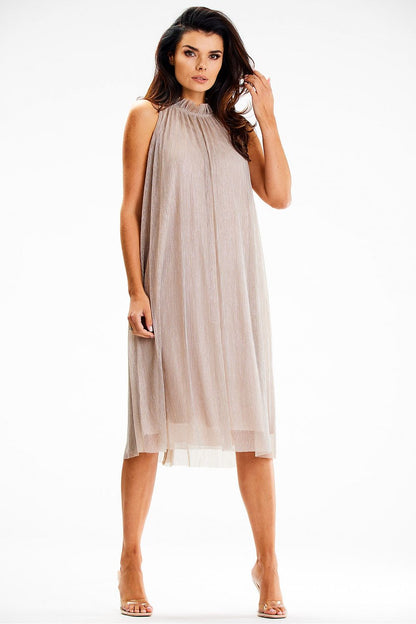 Back view of the exquisite Awama midi dress, showcasing the quality craftsmanship and luxurious fabric.