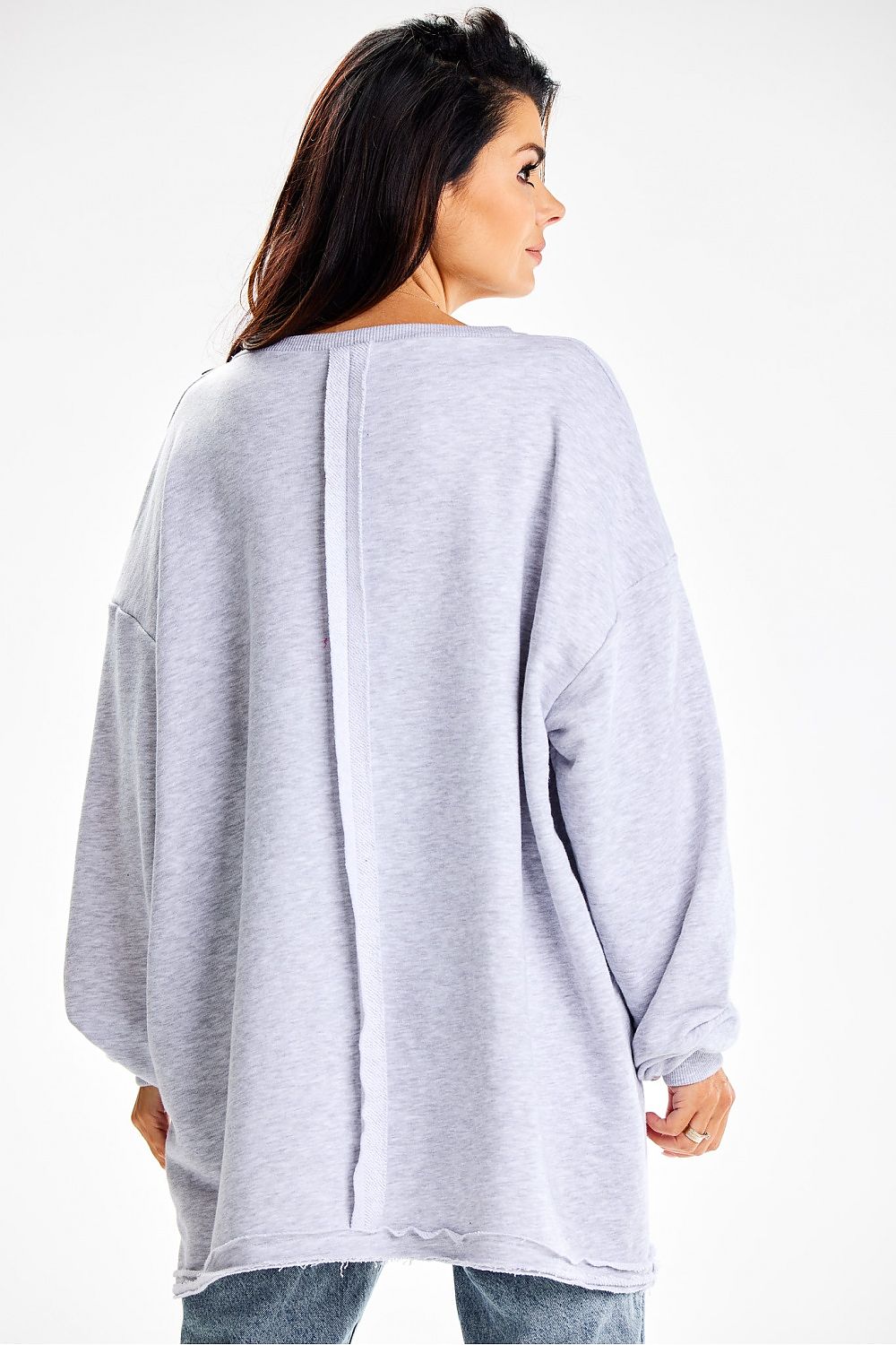 Luxurious oversize cotton spandex sweatshirt with pocket by Infinite You, showcasing comfortable and stylish design.