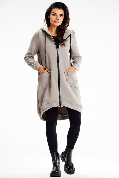 Spacious pockets of the Infinite You luxury hoodie sweatshirt, exemplifying functionality and style in premium cotton-blend attire.