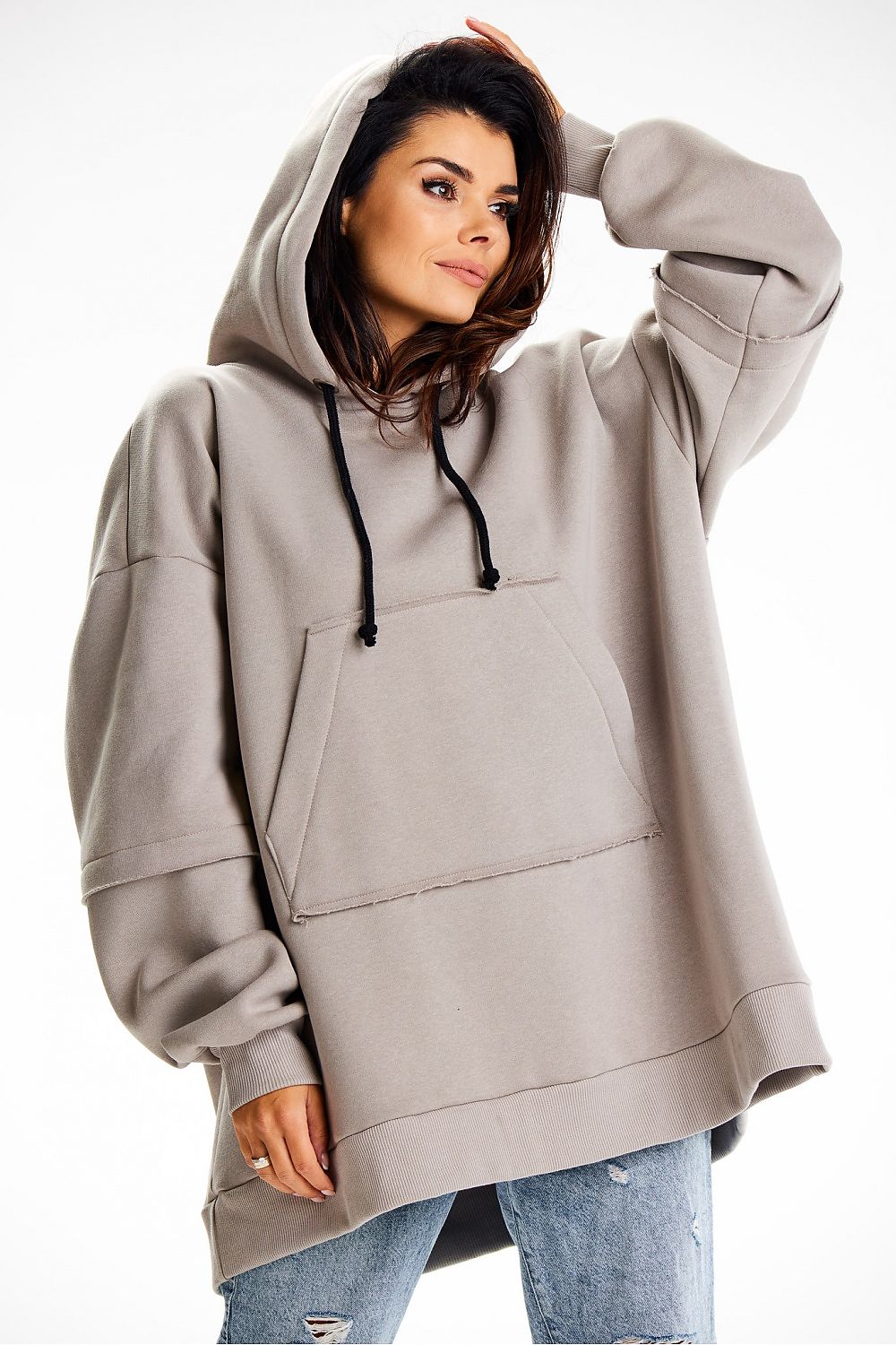 Stylish Infinite You hoodie designed for comfort with a soft cotton blend, showcasing a distinctive back patch and roomy front pocket.