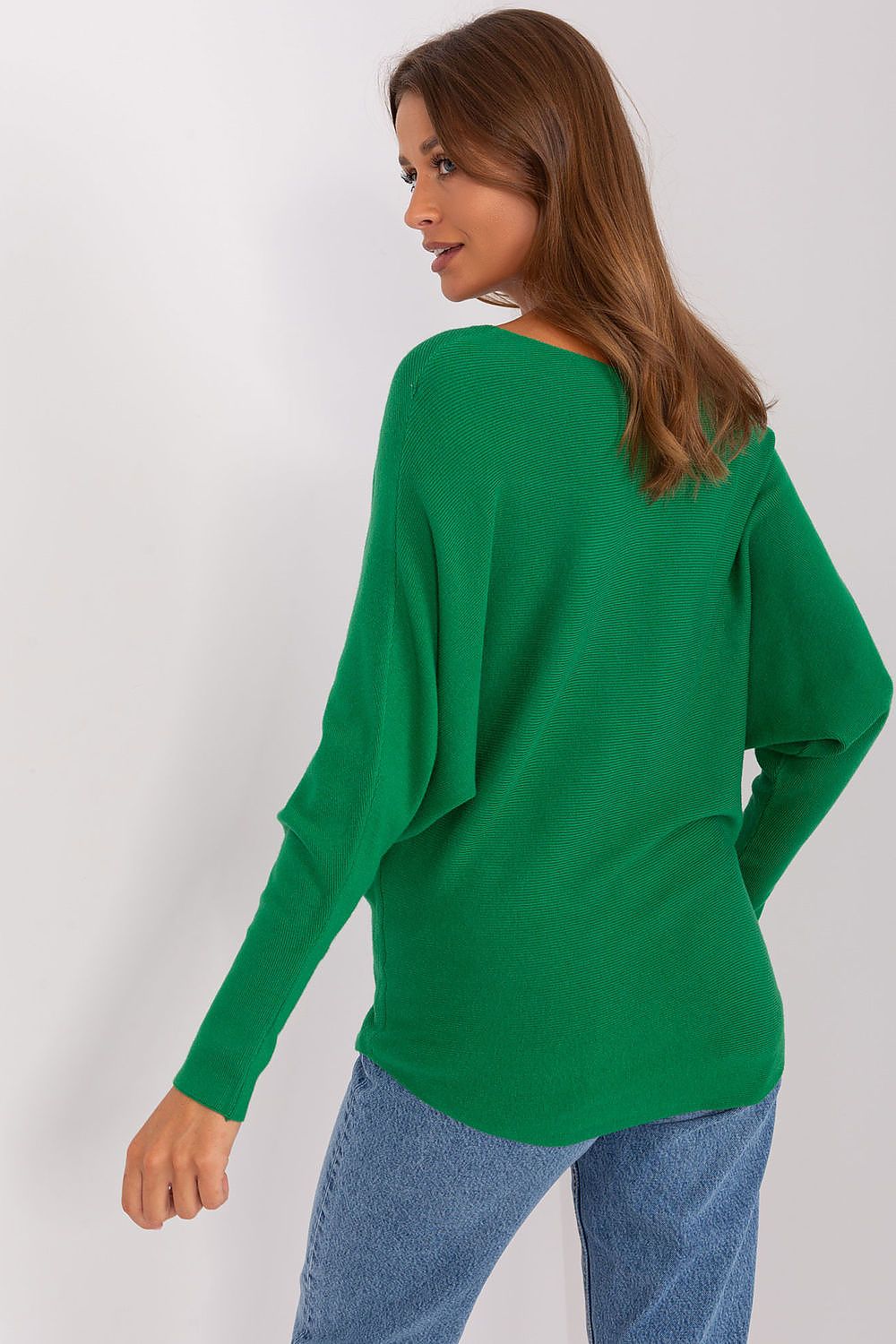 Stylish batwing sweater by Factory Price, showcasing a luxurious feel and versatile design, ideal for both work and social outings.