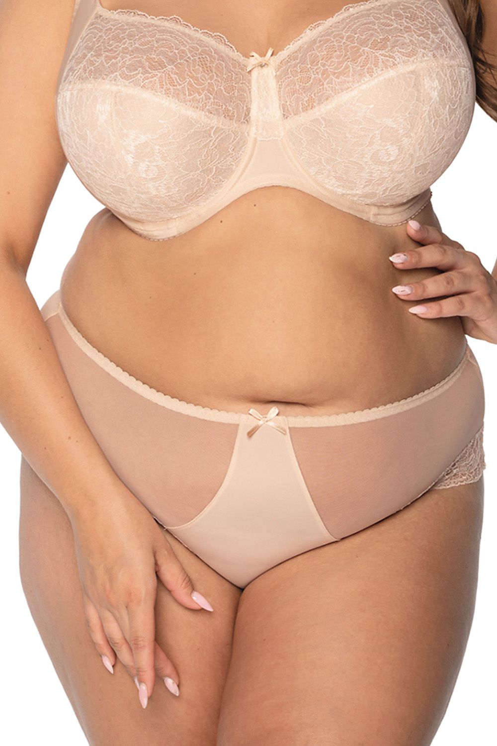 Bella Misteria Classic Bikini Panties showcasing elegant lace trim, designed for comfort fit and mid-rise, perfect for a luxurious undergarment experience.