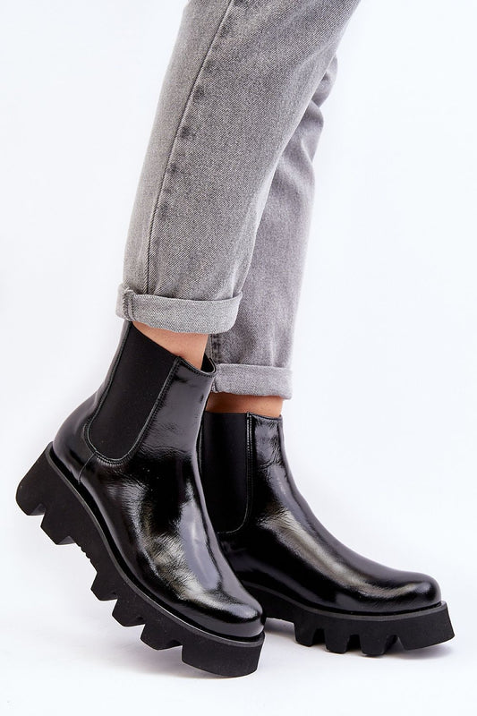 Luxury Jodhpur boots by Step in style, crafted from natural leather with insulated interior and stylish flat platform design for women.