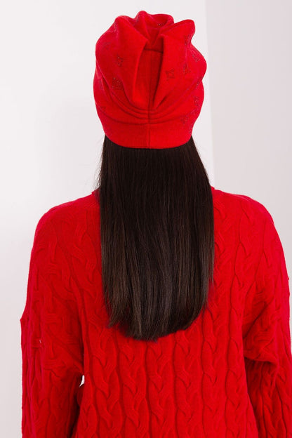 Sophisticated women's cashmere blend beanie with shimmering rhinestones, a winter essential from AT.