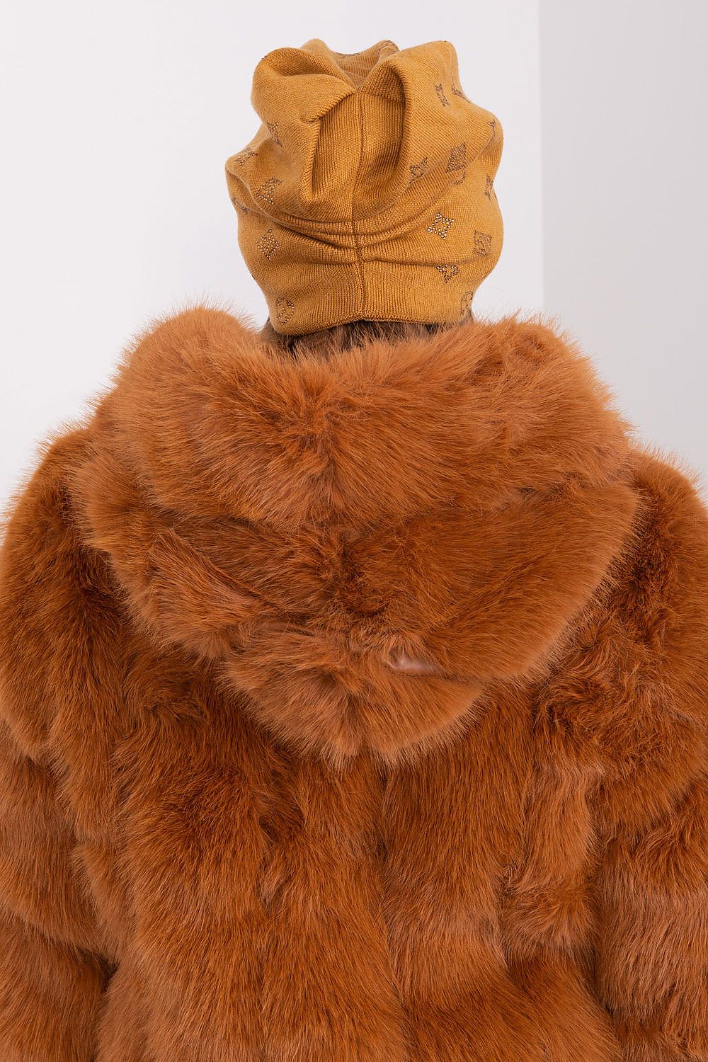 Luxurious Women's beanie hat by AT adorned with sparkling rhinestones, crafted from a warm cashmere blend, ideal for winter fashion.