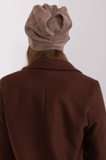 Fashionable women's winter beanie hat from AT, featuring a luxurious cashmere blend and shimmering rhinestones for a touch of elegance.