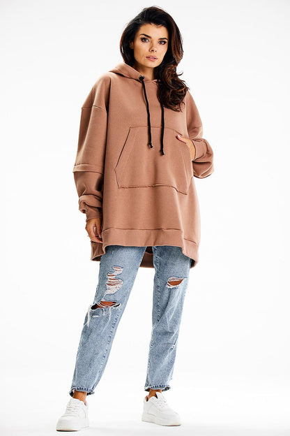 Refined Infinite You Premium Cotton Sweatshirt Hoodie, detailed with a unique back patch and spacious pocket, combining practicality with high fashion.