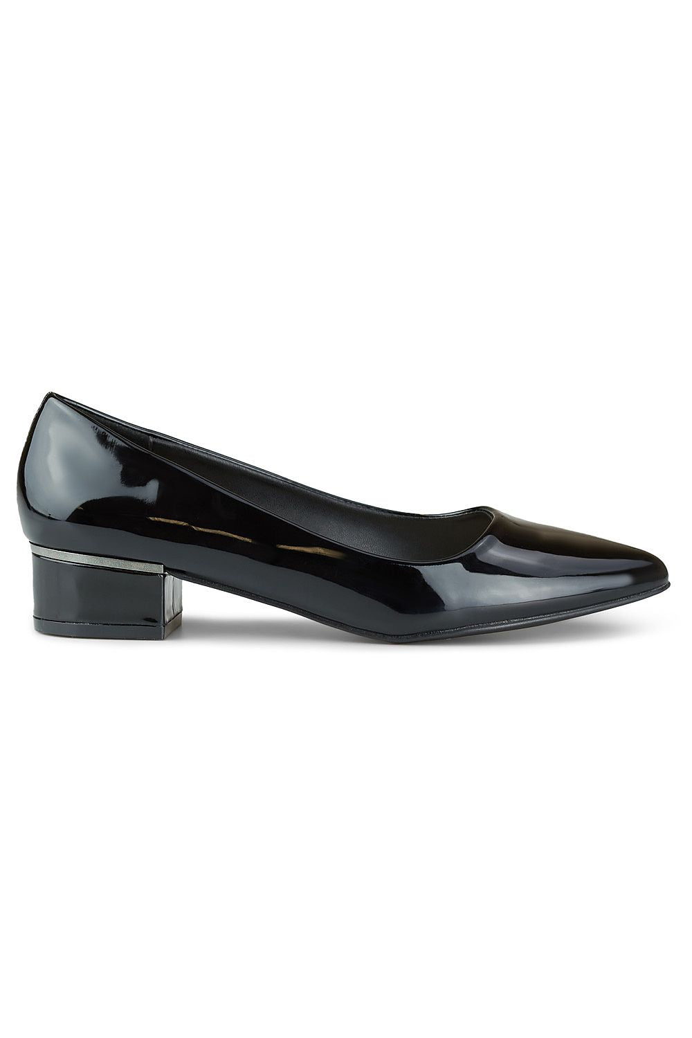 Versatile PRIMO black block heel pumps ideal for both casual and formal outfits, highlighting their eco-leather construction and elegant black finish.