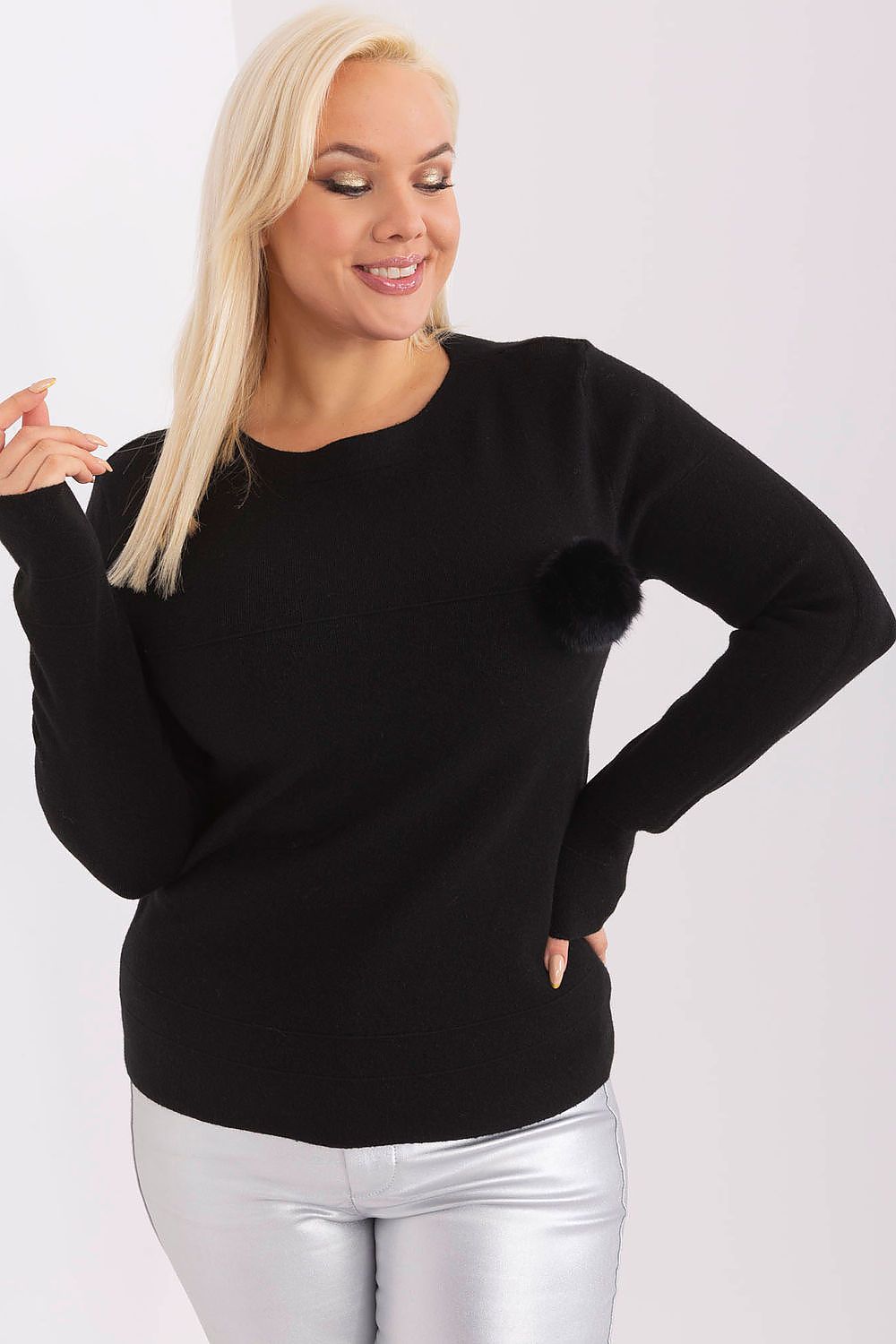 Versatile plus size women's sweater by Factory Price, designed for comfort and elegance, ideal for pairing with pants or skirts.