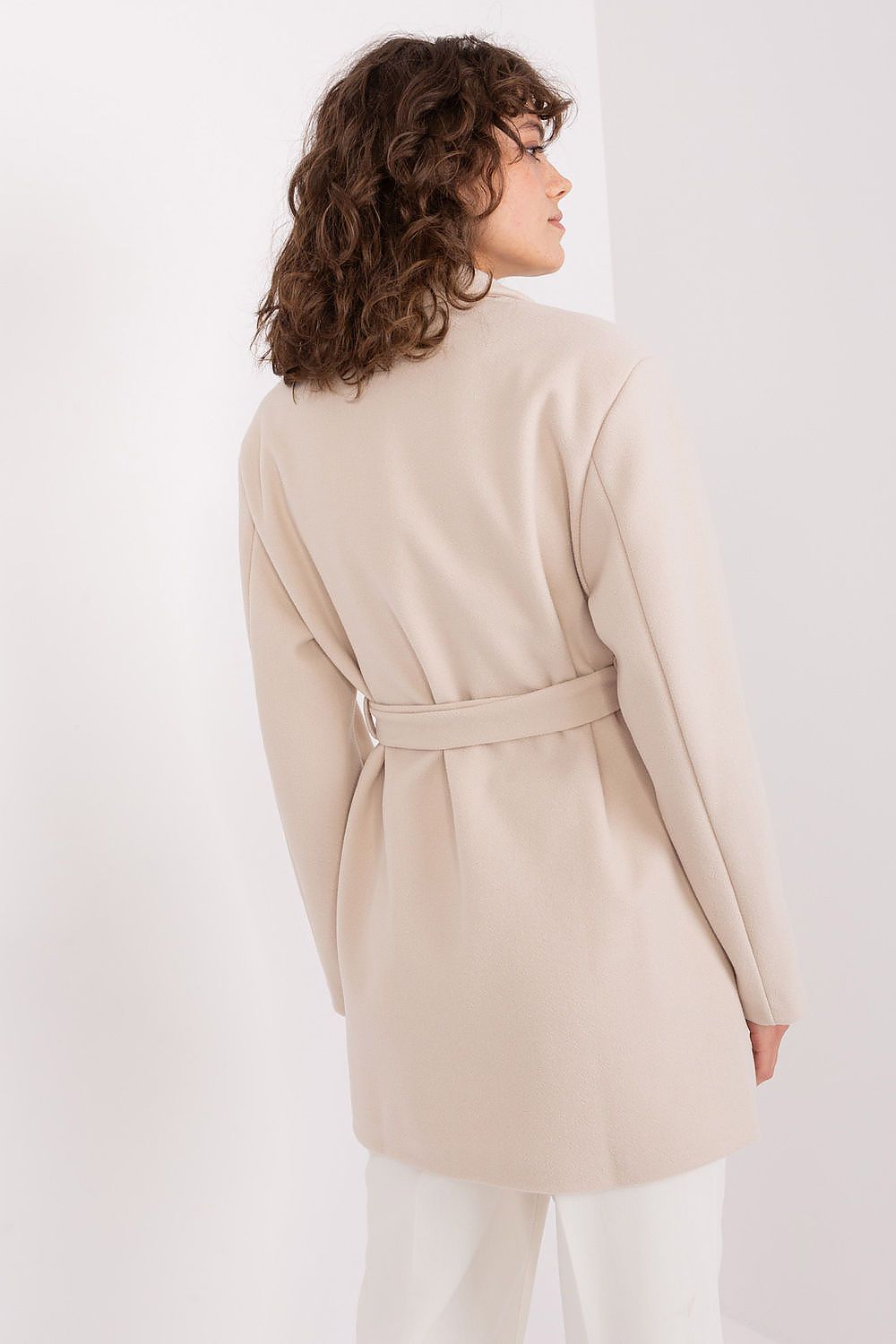 Long sleeve elegant coat by Och Bella, featuring a button closure and a timeless silhouette, ideal for adding sophistication to any casual or formal outfit.