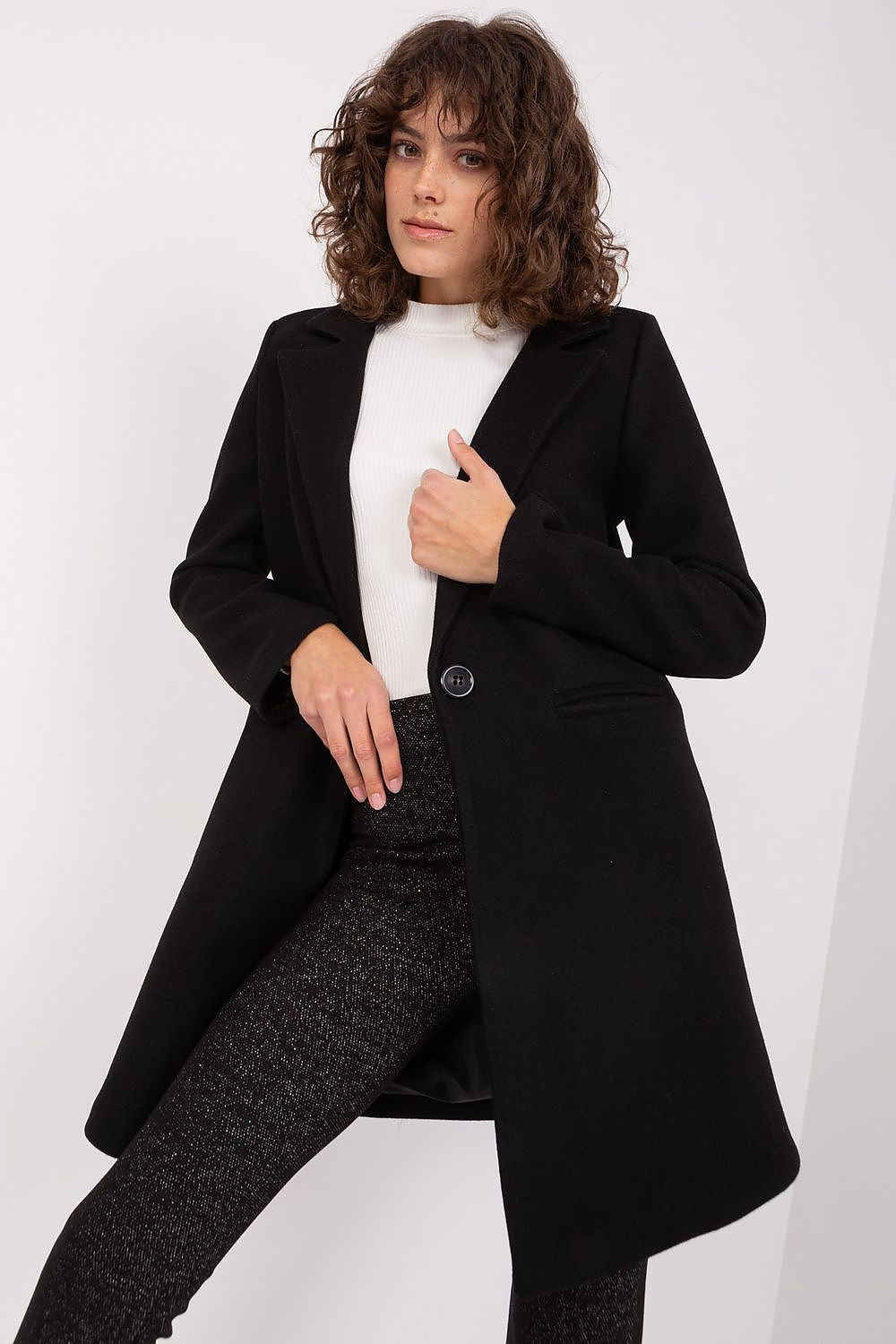 Och Bella Women's Classic Elegant Coat in soft polyester, showcasing a timeless design perfect for casual and formal wear.