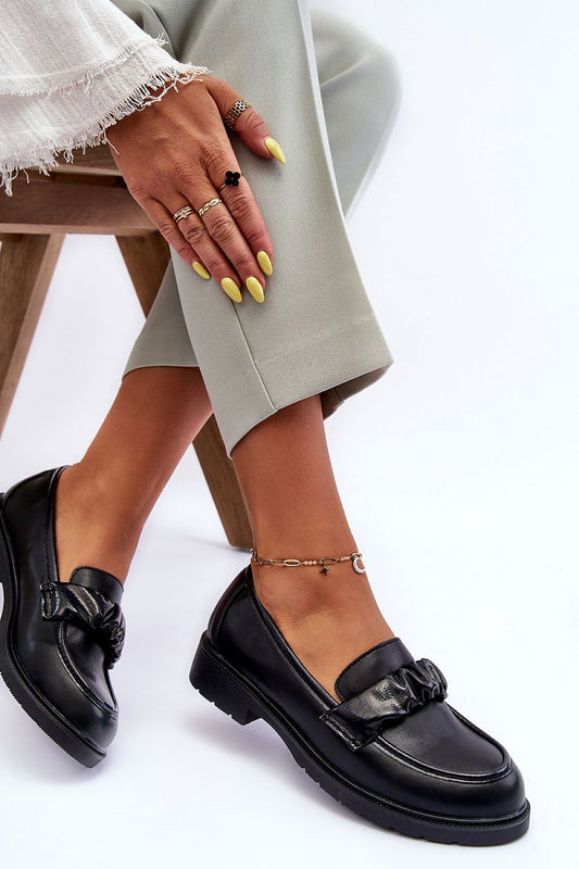 Chic Women's S.Barski Eco Leather Semi-Boots showcasing a crinkled strap detail on the front, designed for comfort and style.