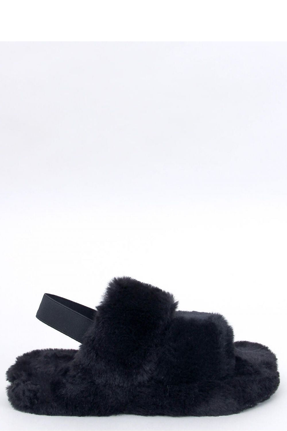 Luxurious women's fur slippers with elastic band from Inello, designed for ultimate comfort at home.