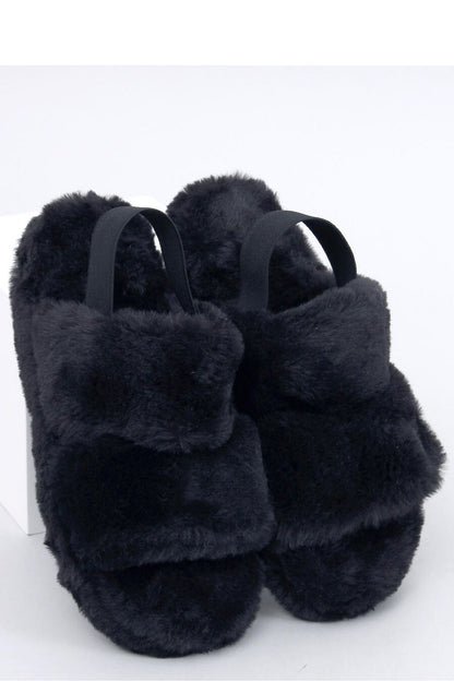 Elegant Inello luxury fur slippers for women, showcasing cozy comfort with an elastic band, perfect for lounging at home.
