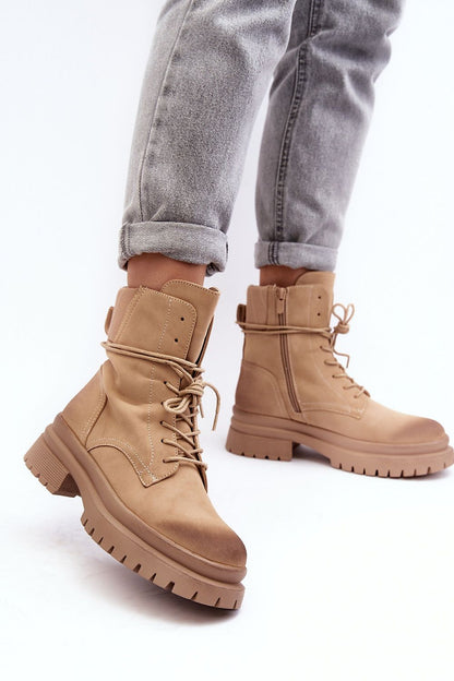 Luxury eco leather women's trapper shoes with flat heel and rounded nose by Step in Style.