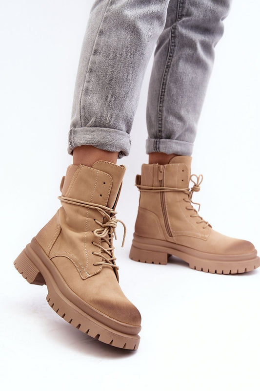 Luxury eco leather women's trapper shoes with flat heel and rounded nose by Step in Style.