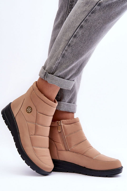 Luxury women's snow boots by Step in style featuring plush fur insulation, sturdy platform, and a convenient side zipper, perfect for autumn and winter wear.