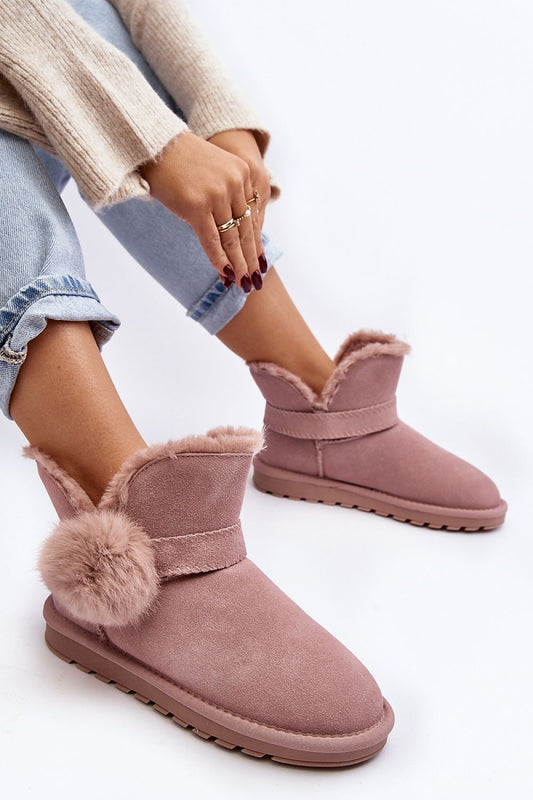 Luxury women's suede snow boots with insulated fur lining and durable rubber platform by Step in Style, perfect for winter elegance.