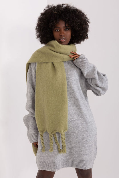 Versatile warm shawl by AT in smooth polyester, perfect for draping or wrapping, adds style and warmth to your autumn outfits.