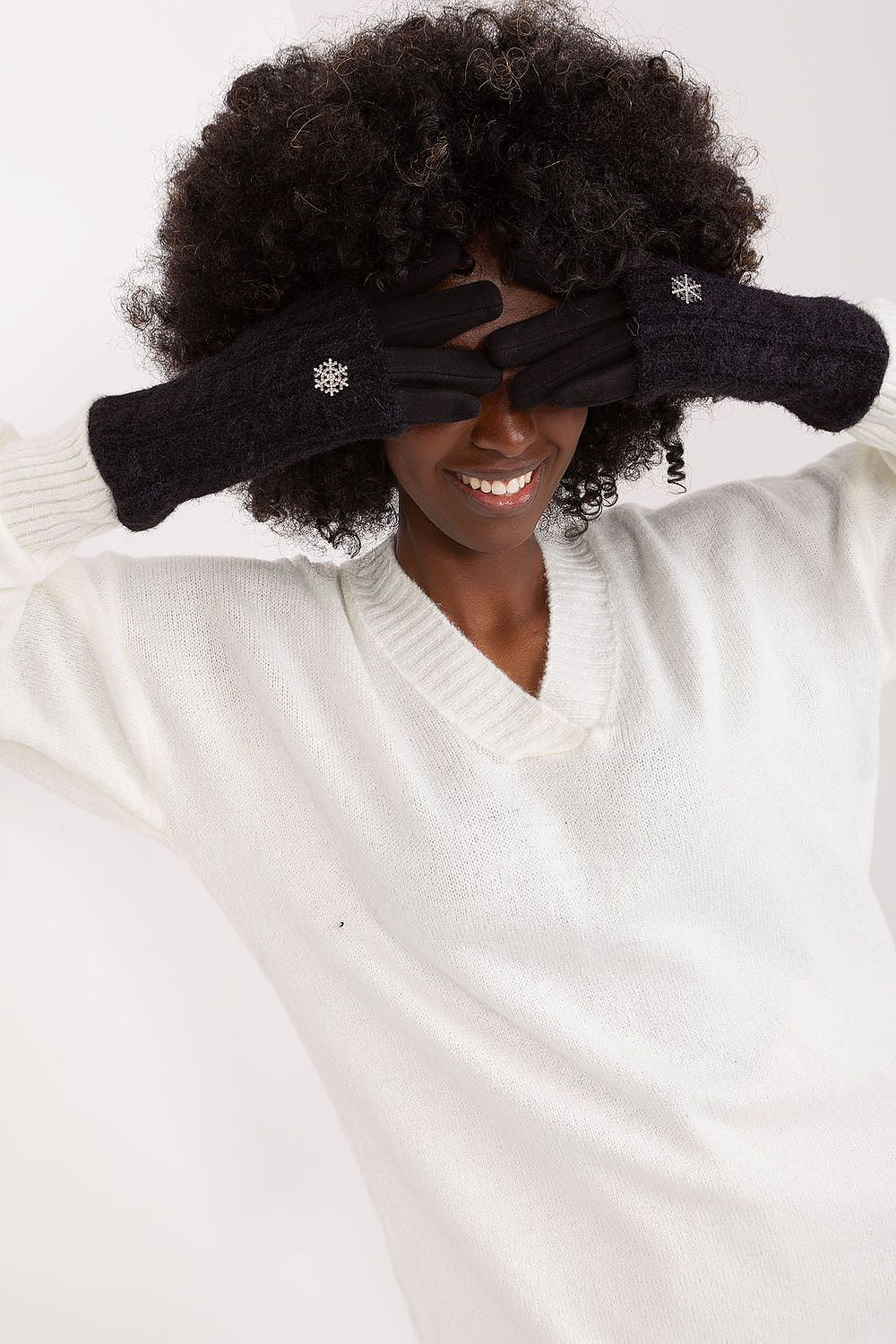 Luxury Women's Insulated Gloves by AT featuring Touchscreen Compatibility and an elegant Embroidered Flower Design, perfect for stylish winter wear.