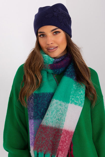 Chic winter essential beanie hat for women by AT, featuring a plush cashmere blend and adorned with elegant rhinestones.