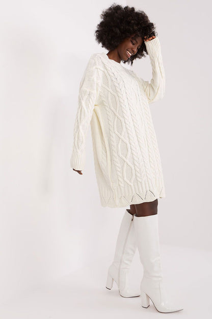 Elegant midi daydress by Rue Paris featuring unique textured fabric and long sleeves, perfect for casual occasions.