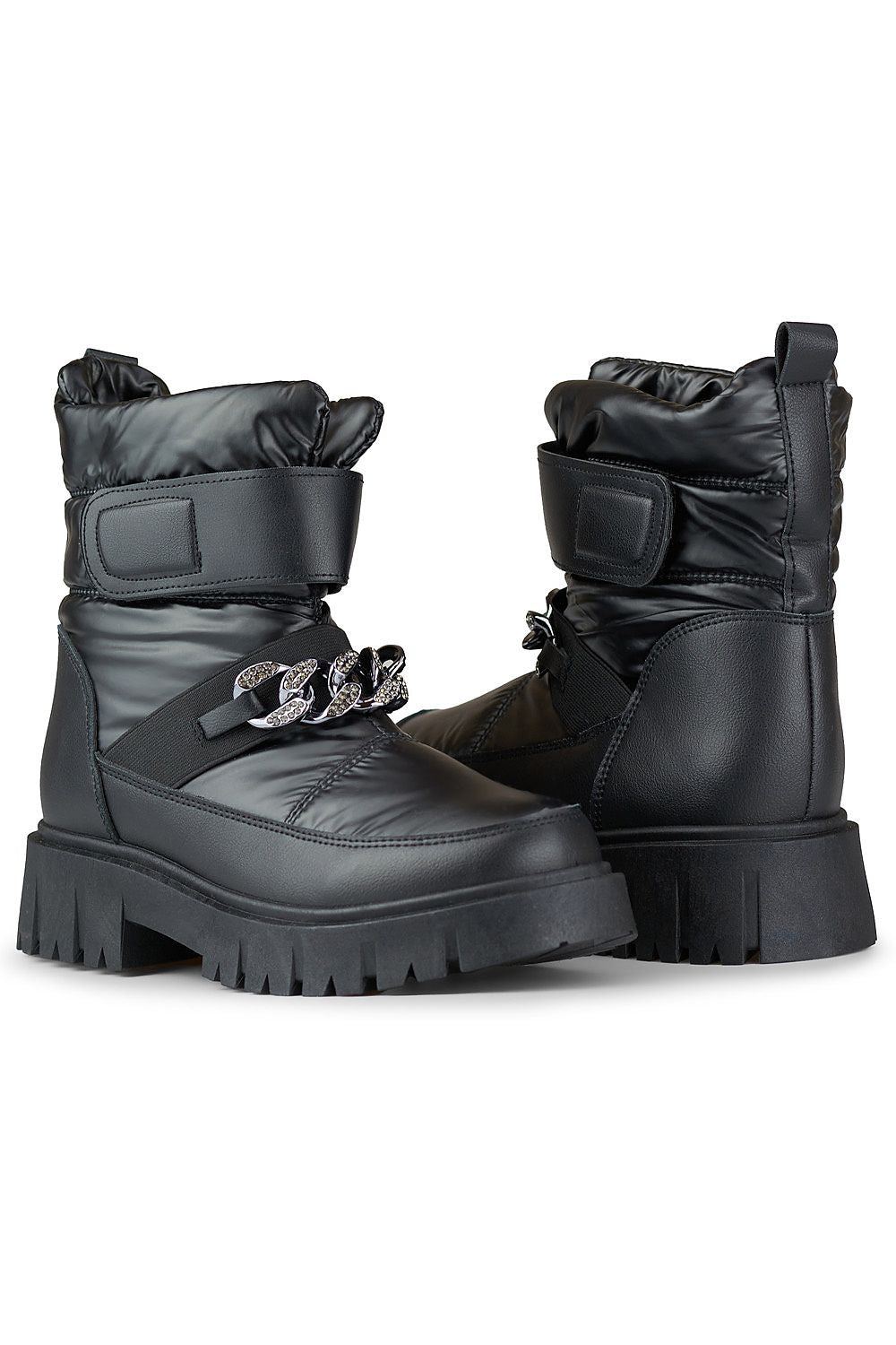 Luxurious Primo Snow Boots featuring eco fur lining, 16cm height, and elegant velcro fastening for women.