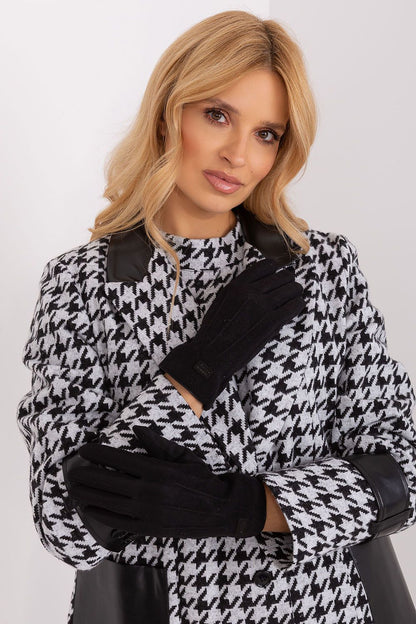 Stylish women's gloves by AT featuring smooth insulated fabric and functional design, blending beauty with practicality.