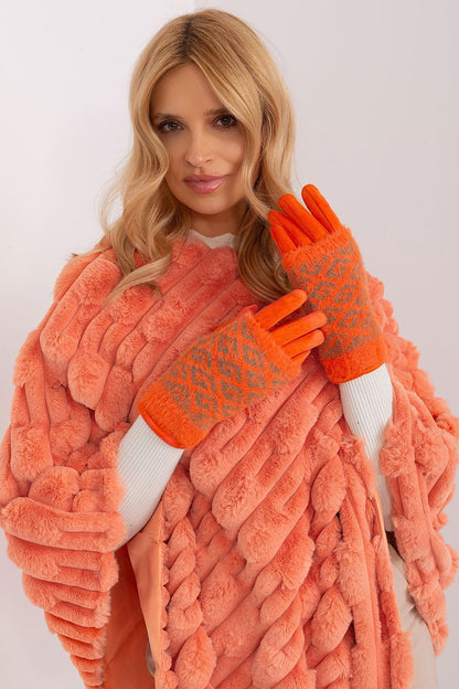 Luxury touchscreen women's gloves from AT, crafted with premium insulation and stylish embroidered flowers.