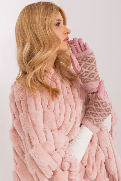 Gorgeous insulated gloves by AT for women, offering warmth and a decorative flower touch, designed for smartphone use.