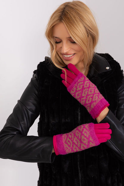 AT luxury women's gloves with insulation and attractive floral accents, ideal for staying chic while using your device.