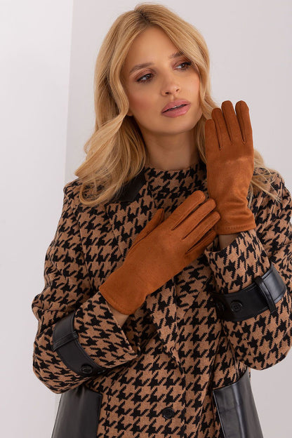 AT's chic and insulated women's gloves highlighted by a beautifully embroidered flower, perfect for maintaining style while using smartphones.