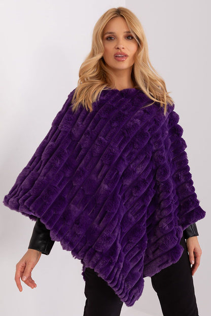 Stylish and comfortable poncho by AT in luxurious polyester, featuring a unique texture and relaxed silhouette perfect for casual outings.