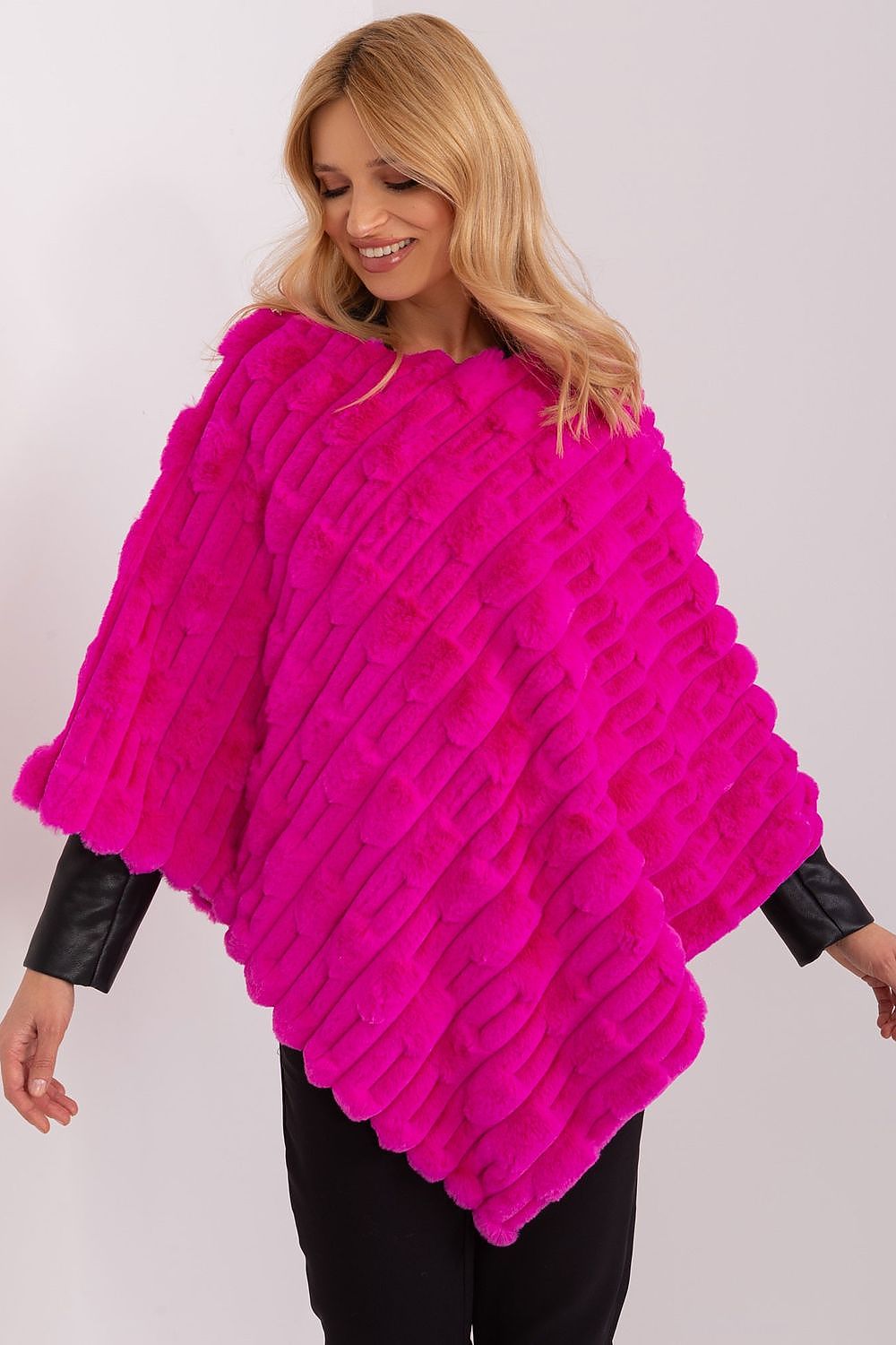 Chic and comfortable casual poncho by AT, made from premium 100% polyester, ideal for adding sophistication to any outfit.