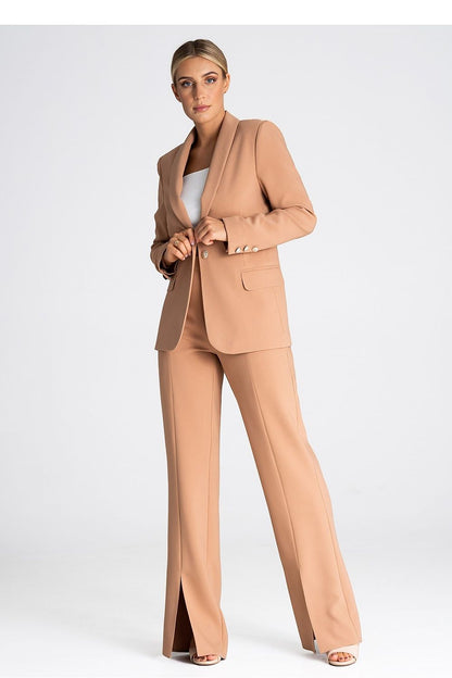 Chic Figl women's trousers featuring an elegant front slit, perfect for sophisticated style.