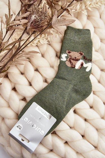 Premium quality teddy bear socks for women, designed by Step in Style, ideal for winter wear.
