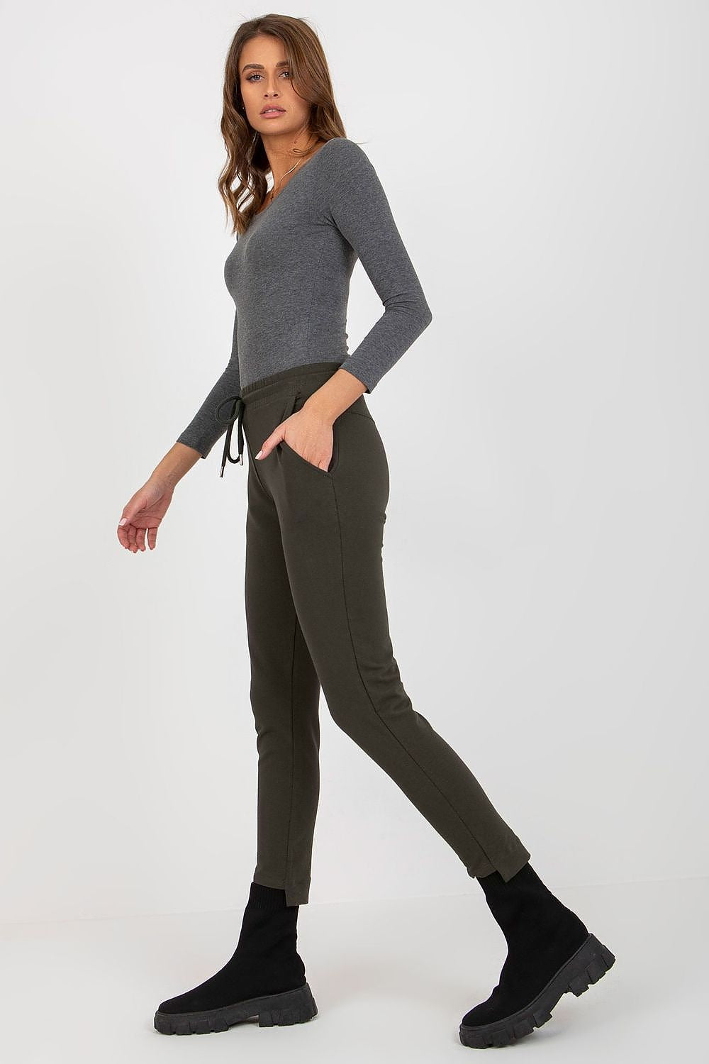 Luxury Cotton Blend Sweatpants for Women by Relevance, featuring a tapered leg design for a modern sporty look.