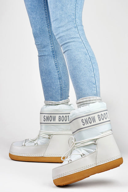 Elegant and cozy Primo women's eco leather snow boots with slip-on design and rubber platform for winter fashion.