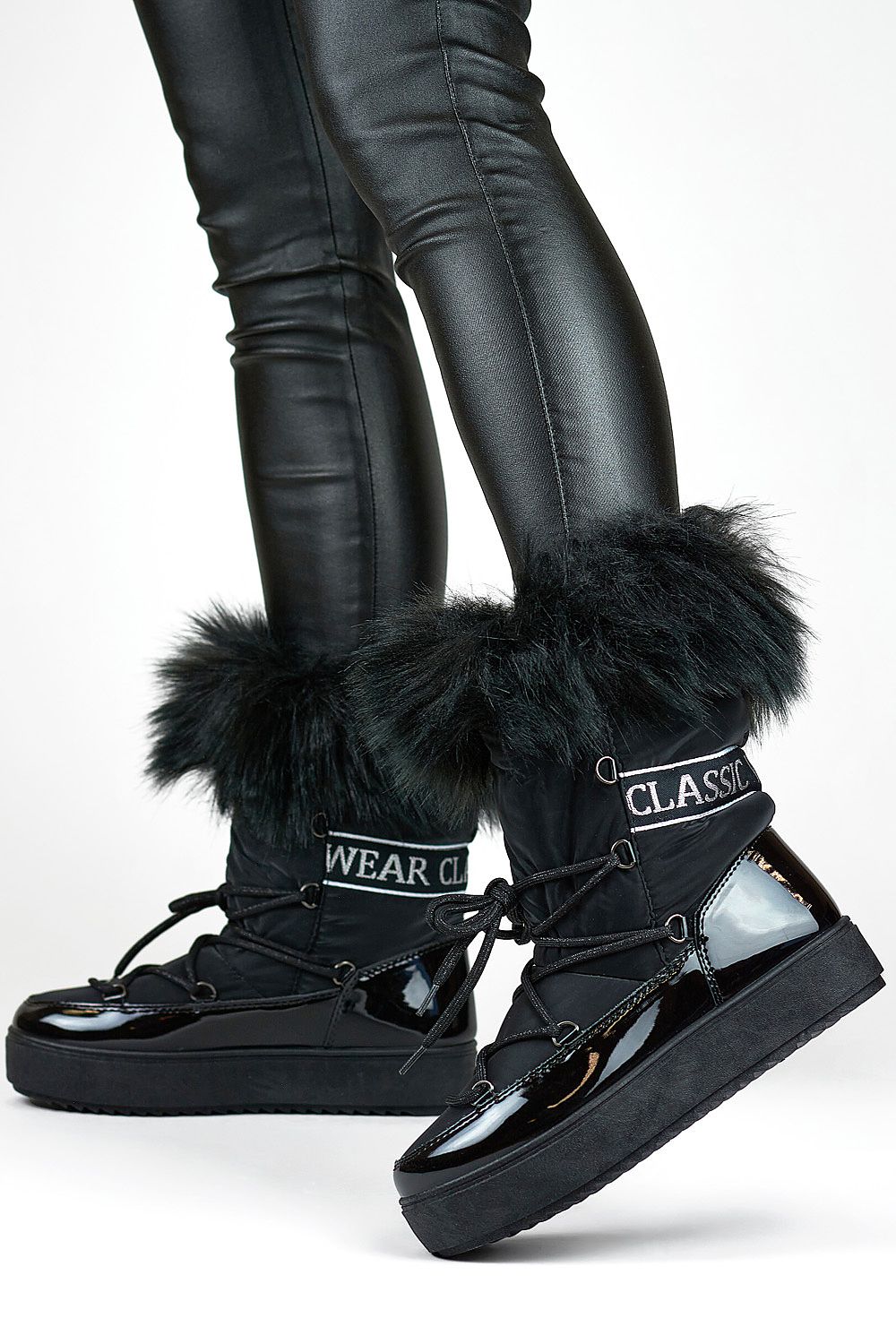 Elegant PRIMO Women's Insulated Snow Boots featuring faux fur and classic lace-up design, perfect for winter fashion.