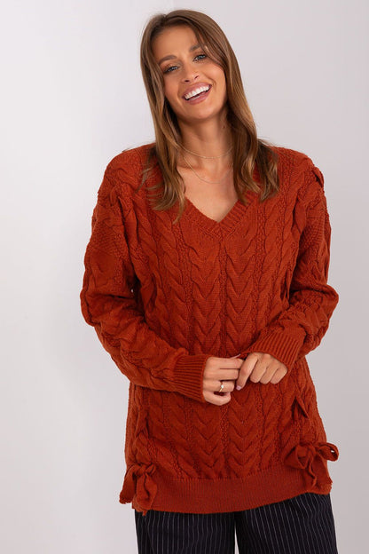 Stylish Badu women's acrylic wool sweater with heart neckline and long sleeves, ideal for both casual and more sophisticated occasions.