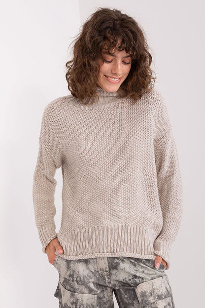 Elegant Women's Turtleneck Sweater by Badu in a classic colour, showcasing a soft acrylic and wool blend, perfect for versatile styling.