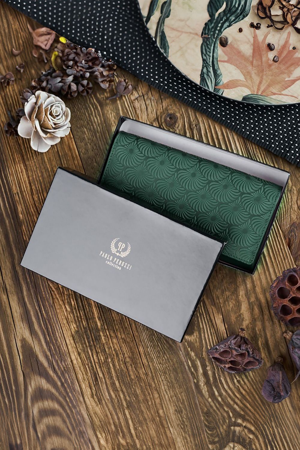 Galanter IN58 Women's Leather Wallet featuring a luxurious geometric design, ideal for style and security with RFID protection.