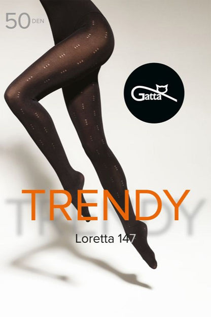 Gatta Women's Microfiber Patterned Tights showcasing a luxurious soft matte finish, designed for elegant comfort and available in various sizes.