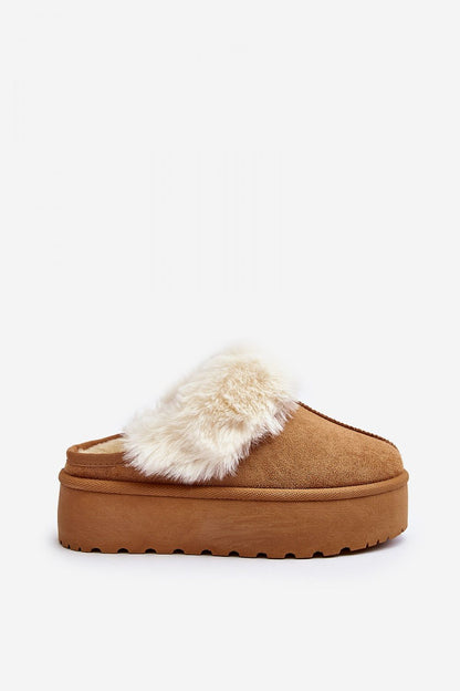 Elegant women's slippers with a soft eco-suede finish and fur-lined footbed, ideal for winter luxury, brought to you by Step in Style.