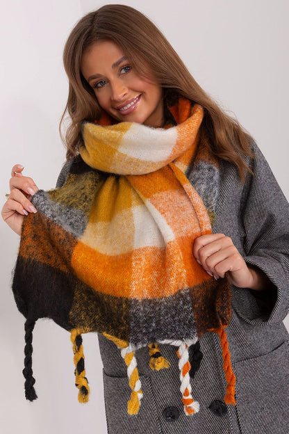 Fashionable Colourful Plaid Long Scarf by AT, highlighting its practical design and stylish charm for chilly seasons.