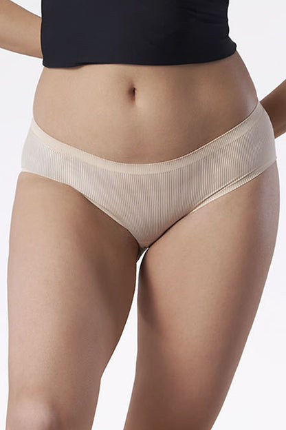 Lifestyle image of Julimex Avia Women's Comfort Full Cut Panties, illustrating their invisible line technology under clothing.