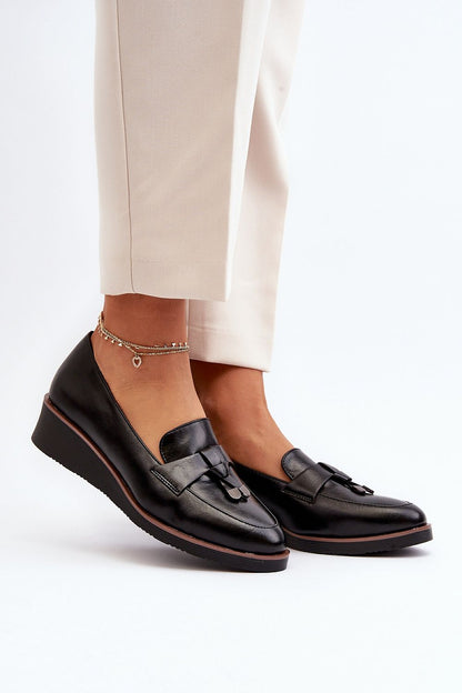 Step in Style Women’s Eco Leather Low Shoes with Almond Toes and Decorative Stripe, showcasing luxurious comfort and elegant design, perfect for any sophisticated outfit.