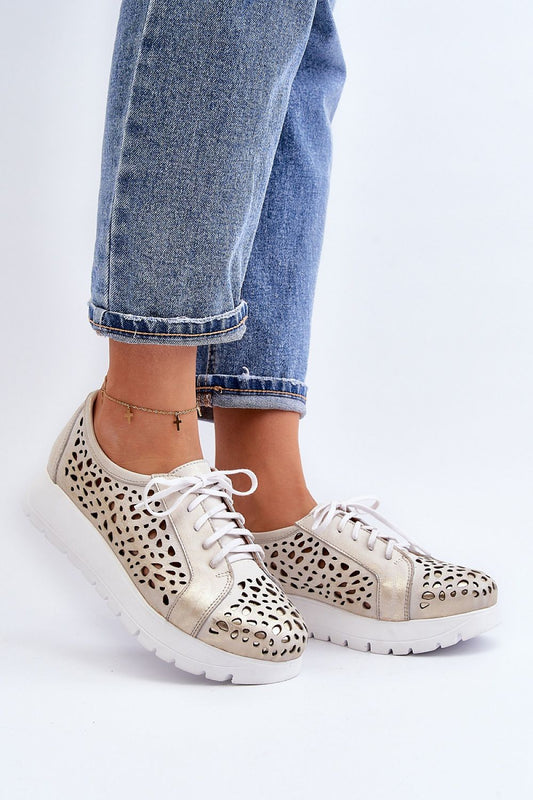 Luxury women's leather half shoes by Step in Style featuring a stylish grooved platform and comfortable natural leather insole.